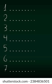 blackboard with numerical sequence with copy space