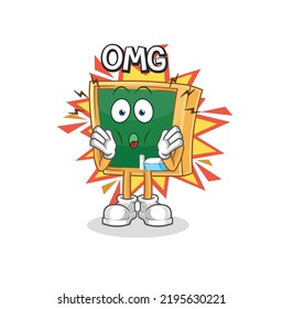 the blackboard Oh my God vector. cartoon character