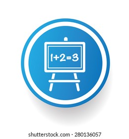 Blackboard on blue button background,on white background,clean vector