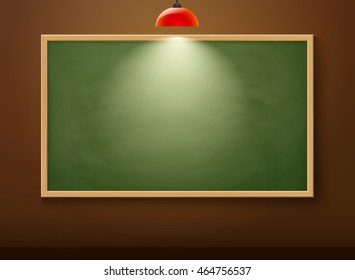 blackboard on wall and lamp