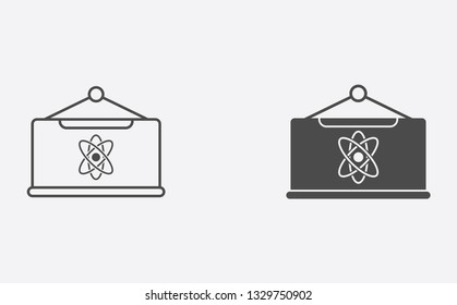 Blackboard outline and filled vector icon sign symbol