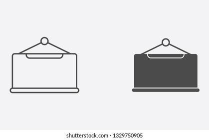 Blackboard outline and filled vector icon sign symbol