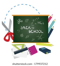 blackboard over white background vector illustration 