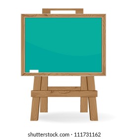 Blackboard and piece of chalk on a white background. Education symbol