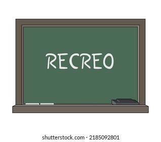 Blackboard y mensaje de tiempo de reproducción en el diseño español