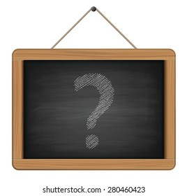 blackboard with question mark 