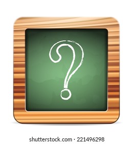 Blackboard question  on a white background. Vector illustration.
