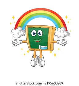 la pizarra con arcoiris. vector de dibujos animados