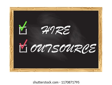 Blackboard record Hire Outsource Vector illustration for design