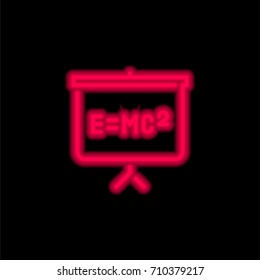 Blackboard red glowing neon ui ux icon. Glowing sign logo vector