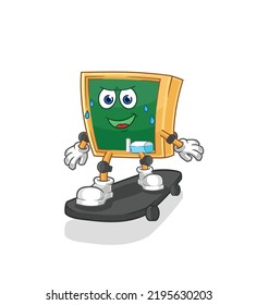 the blackboard riding skateboard cartoon character vector