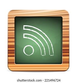 Blackboard rss  on a white background. Vector illustration.