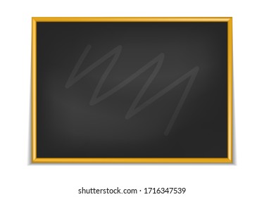 Schulbildung in der Tafel, Vektorillustration im Klassenzimmer, Raumrahmen in der Holztafel, bunte Bretter, abstrakte kreative Vorlagenzubehör einzeln
