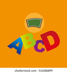 blackboard school icon alphabet vector illustration eps 10