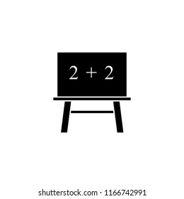 Blackboard of school icon the teach mathematical on the white background