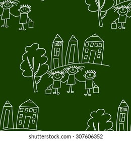 Blackboard. School. Seamless vector pattern and background