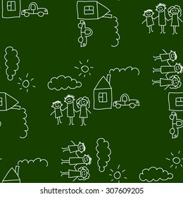 Blackboard. School. Seamless vector pattern and background