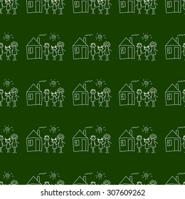 Blackboard. School. Seamless vector pattern and background