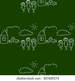 Blackboard. School. Seamless vector pattern and background