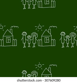 Blackboard. School. Seamless vector pattern and background