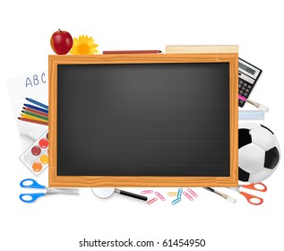 Blackboard School Supplies Vector Stock Vector (Royalty Free) 61454950 ...