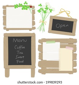 Blackboard set of cute wooden