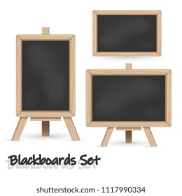 Blackboard Set in different view. Vector illustration.