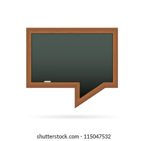 Blackboard in the shape of speech bubble. Vector illustration.