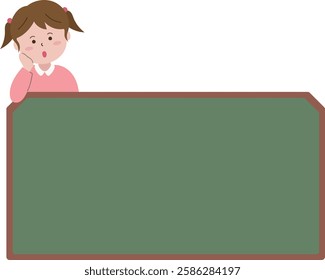 Blackboard shaped memo paper frame background