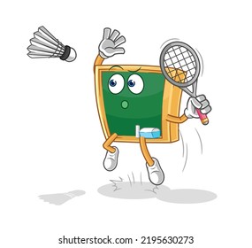 the blackboard smash at badminton cartoon. cartoon mascot vector