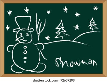 blackboard snowman