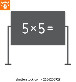 Blackboard solid icon , glyph style icon for web site or mobile app, school and lesson , chalkboard vector icon, simple vector illustration, vector graphics with editable strokes.