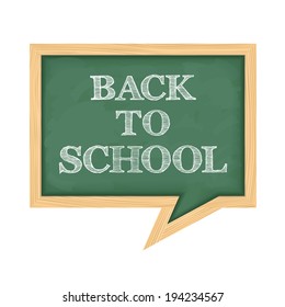 Blackboard speech bubble with Back To School text, vector eps10 illustration