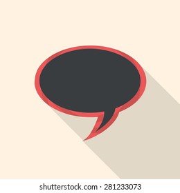 Blackboard speech bubble, flat design.