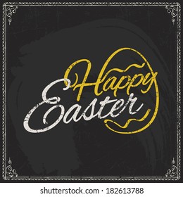 blackboard springs easter vector mark part of easter holiday on chalkboard scene perfect as template for greeting postcard blackboard springs easter happy classical holiday eggs spring scene formal ce
