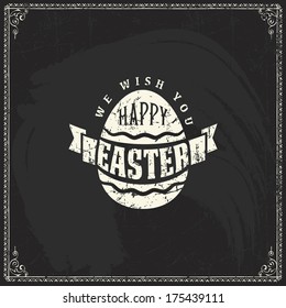 blackboard springs vector seal element of easter holiday on chalkboard scene perfect as template for reception card blackboard springs smiling classic white holiday embryo spring black scene anniversa