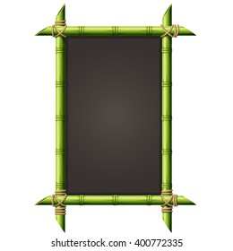 Blackboard in square bamboo frame - menu signboard