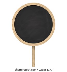 Blackboard standing on wooden post