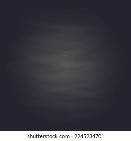 Schwarztafel-Oberfläche. Schwarzer grundiger Hintergrund mit abgewaschener Kreide