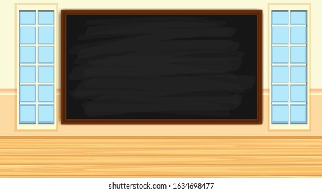 Plantilla de pizarra en la ilustración de la pared