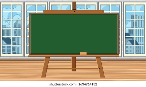 Blackboard template on the wall illustration