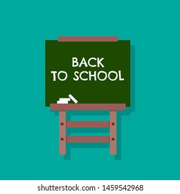 Blackboard with text back to school. vector illustration. 