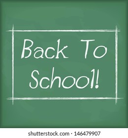 Blackboard with text Back To School, vector eps10 illustration