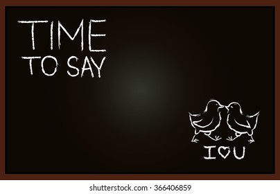 Blackboard with text and drawing.