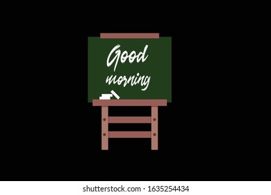 Blackboard with text good morning. business concept.
