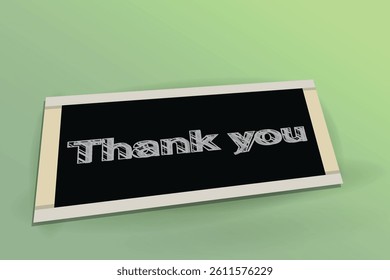 Blackboard with Thank you text isolated on floor, vector illustration design background