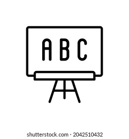 Blackboard thin line icon. Back to school. Education. Vector illustration.
