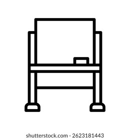 Blackboard Vector for Classroom Learning and Teaching Aid. Chalkboard illustration for writing lessons, notes, and diagrams. Line Icon