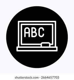 Vektorsymbol "Schwarze Tafel", Symbol für einzelne Vektorgrafik im kreisförmigen Stil