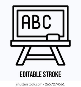 Blackboard Vector Icon, Isolated Vector Lineal Style Icon, Editable Stroke. 